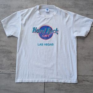 Vintage Hard Rock Cafe Las Vegas White Single Stitch Graphic T Shirt XL